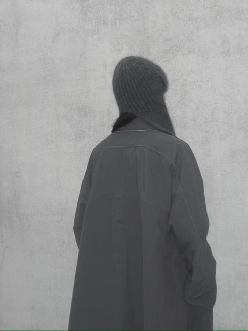 DRAW CODE MOHAIR KNIT CAP -CHARCOAL-